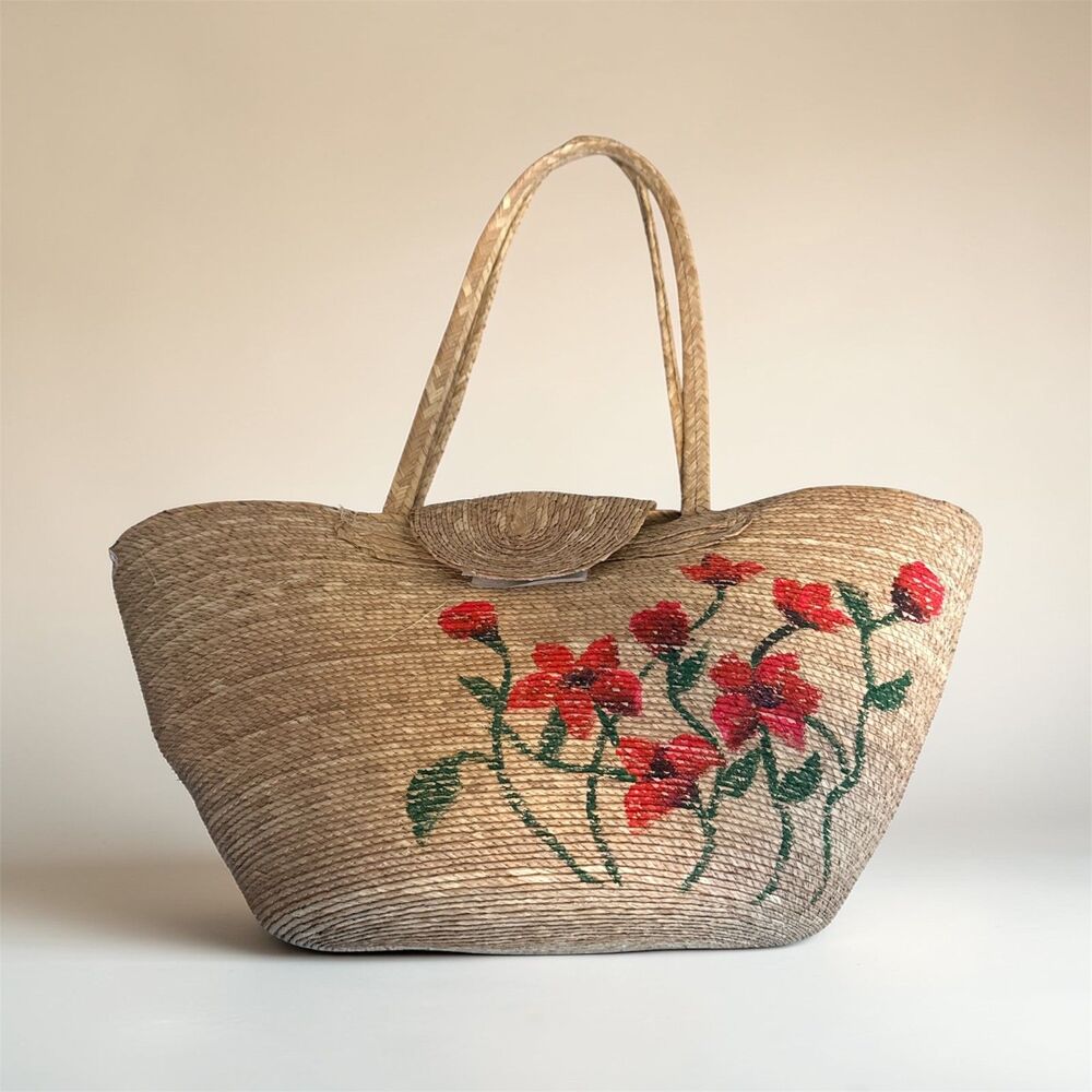 Beautiful hand woven & painted bag / Summer Purse - Hand Made in Mexico